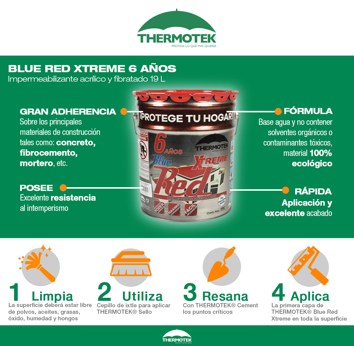 IMPERMEABILIZANTE XTREME BLUE RED 19 L The Home Depot México