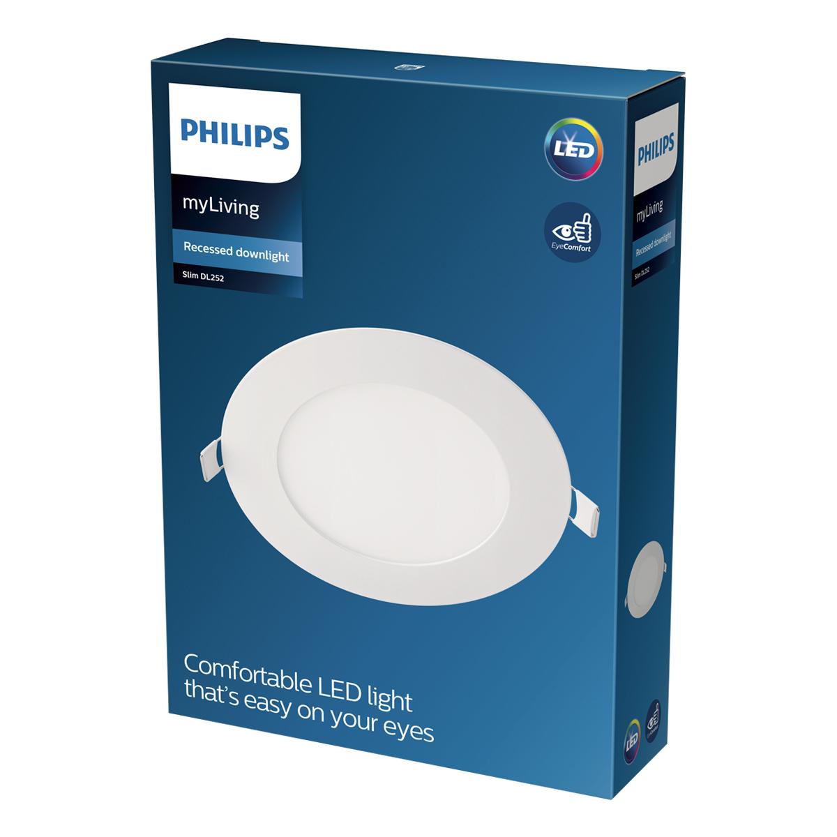 FOCO LED PHILIPS EMPOTRADO REDONDO 8 LUZ CÁLIDA DE 18 WATTS The Home