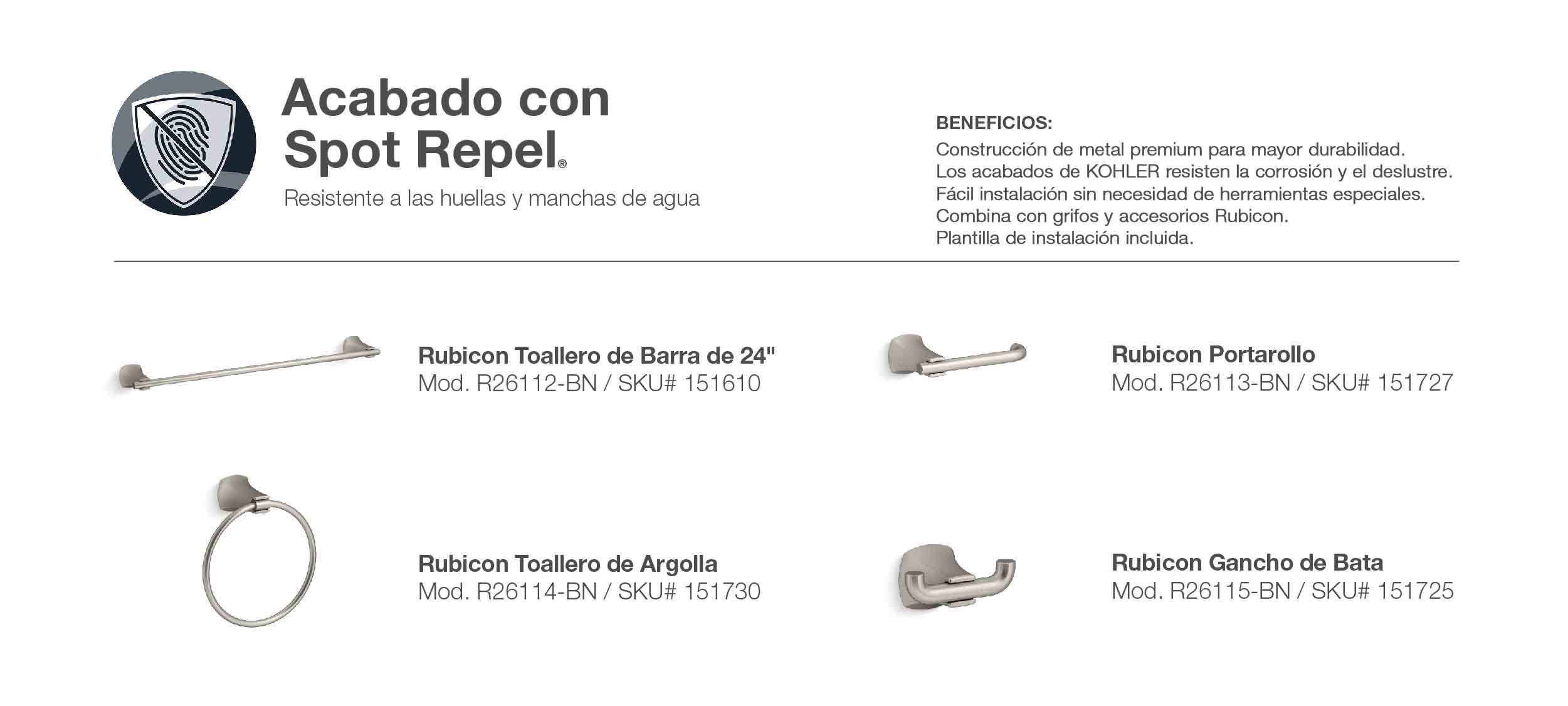 TOALLERO DE ARGOLLA RUBICON NÍQUEL CEPILLADO The Home Depot México