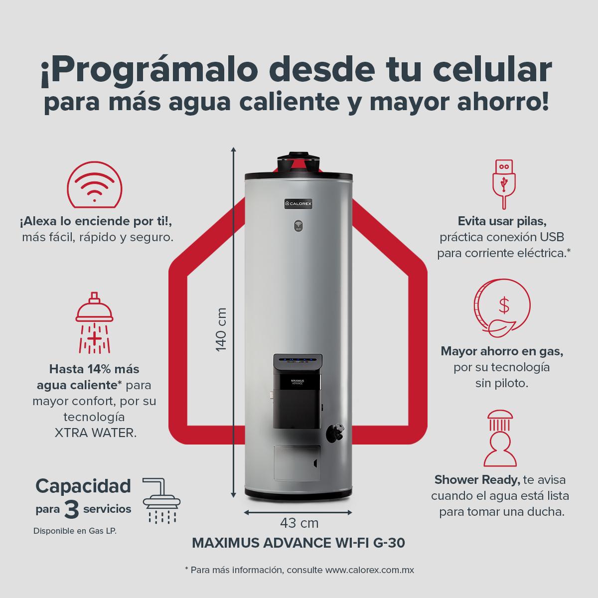 CALENTADOR DE DEPÓSITO CALOREX 3 SERVICIOS 103 L GAS LP The Home