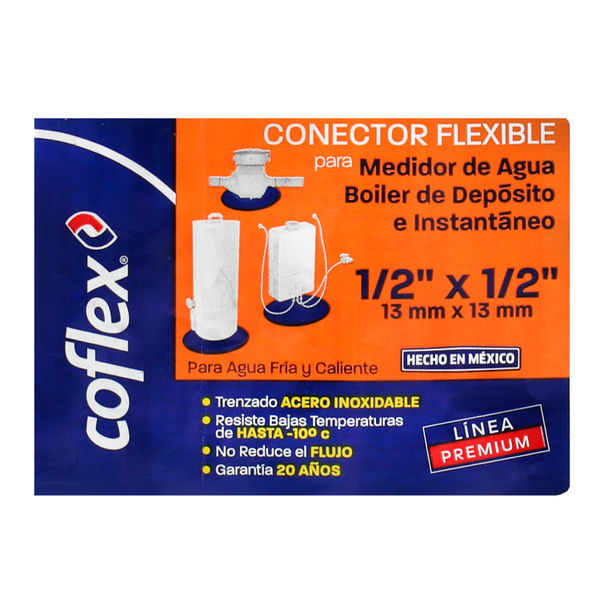 Conector Flexible Boiler Medidor Acero Inoxidable X X Cm