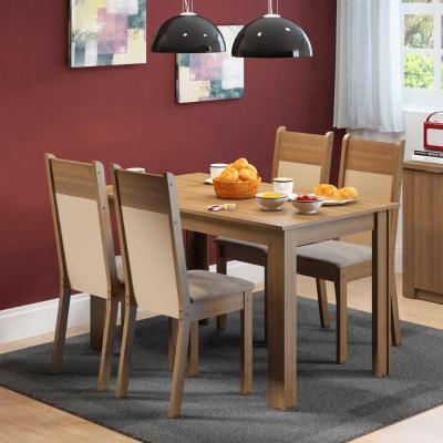 JUEGO DE COMEDOR MADESA HAVANA CON 4 SILLAS MARRON CREME The Home