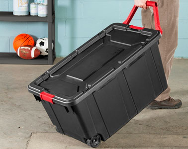 Gran variedad en cajas de almacenamiento y estantes de uso rudo para facilitar el orden y traslado de tu equipo de trabajo