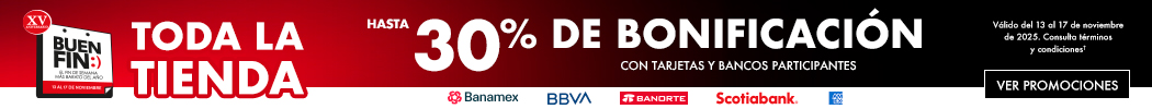 Hasta 30% de bonificación con tarjetas y bancos participantes