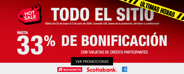 ¡Últimas Horas! - Todo el sitio Hasta 33% de bonificación con tarjetas de crédito participantes