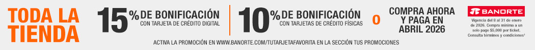 Todo la tienda - 10% de bonificación - 15 % de bonificación