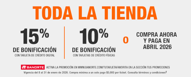 Todo la tienda - 10% de bonificación - 15 % de bonificación
