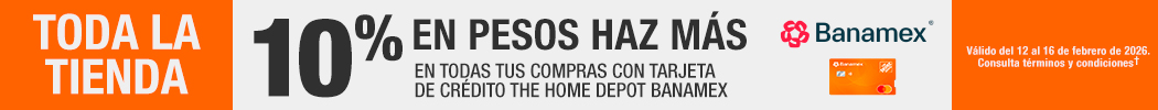 Todo la tienda 10% en pesos haz más en todas tus compras con tarjeta de crédito the home depot banamex