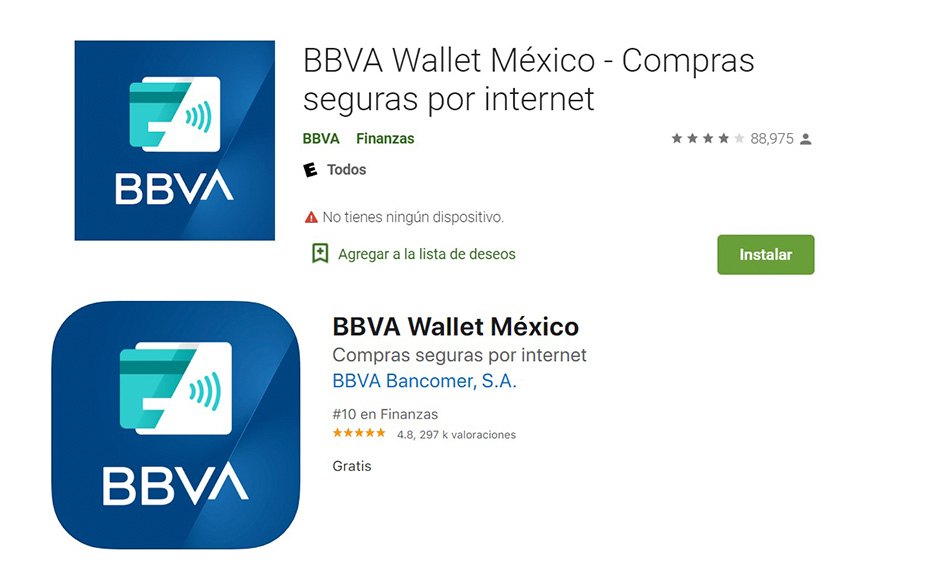 Aplicación Móvil BBVA Wallet