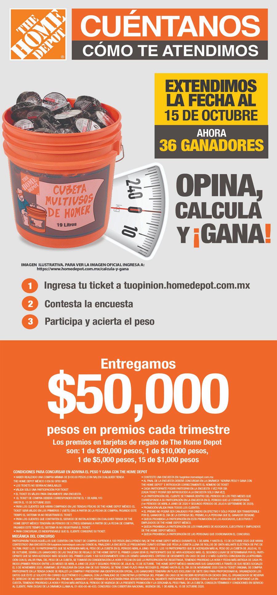 Calcula y gana abril-junio 2020 en Home Depot México