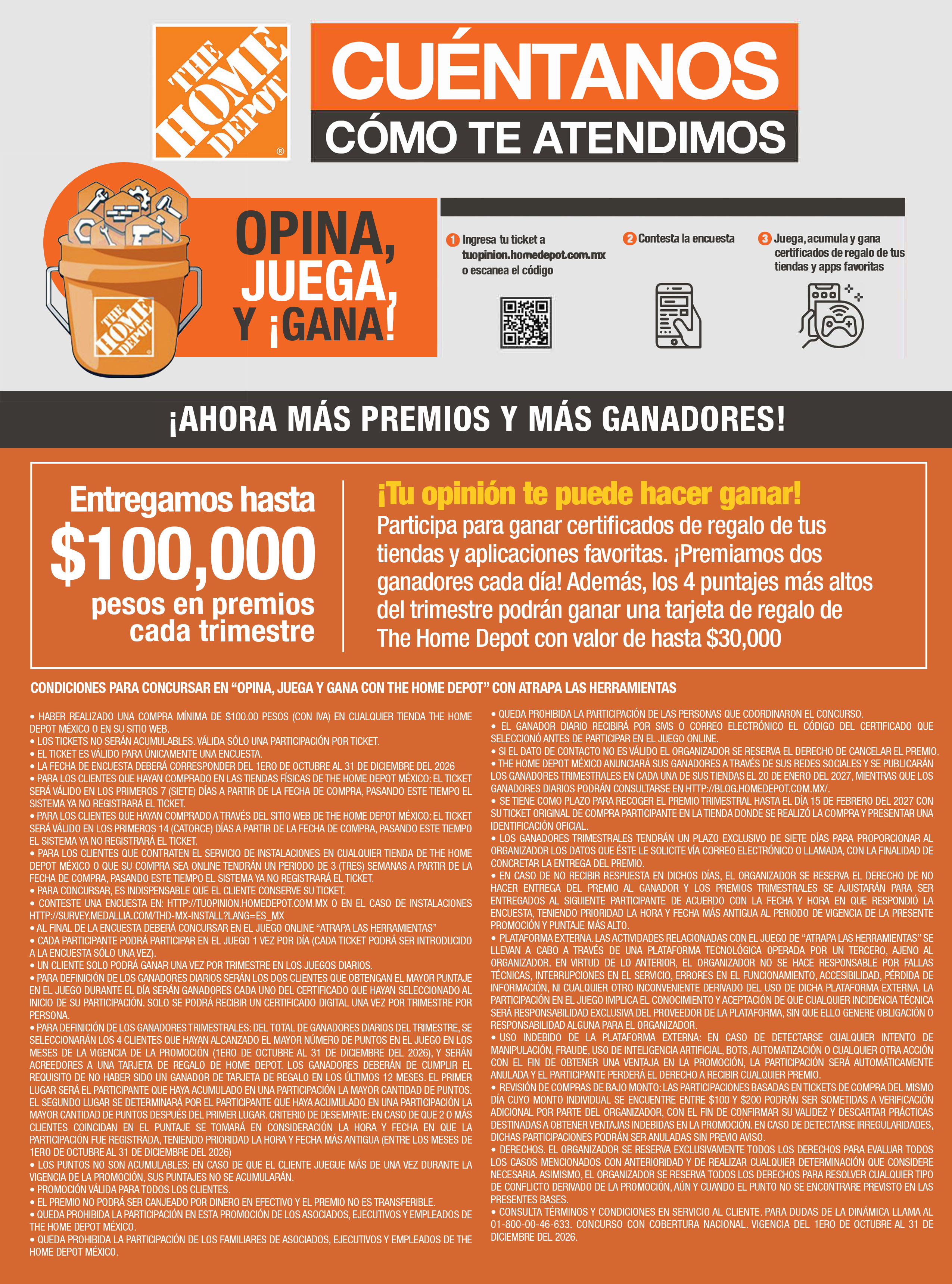 Atrapa las herramientas octubre - diciembre 2026 en Home Depot México