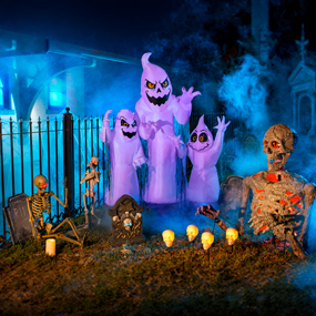 Cementerio de Halloween en casa