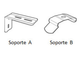 Ilustración de soportes A y B para instalación de persiana