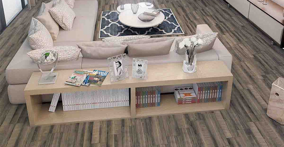  Sofá gris y ps en la pared en el interior moderno del espacio  abierto con sillas en la mesa de comedor. Real, pintura de pintura para el  cuarto de baño de