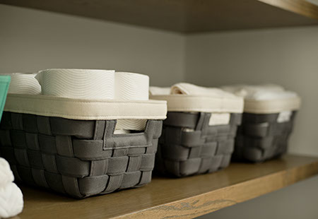 Cesta de almacenamiento de rollo de papel higiénico de mimbre en acabado de  lavado antiguo -  España