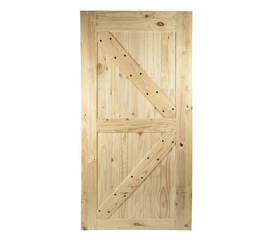 Puerta tipo granero de madera natural