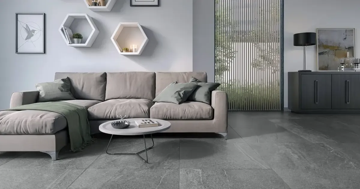Piso de color gris para sala