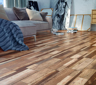 Piso vinílico, madera y alfombra