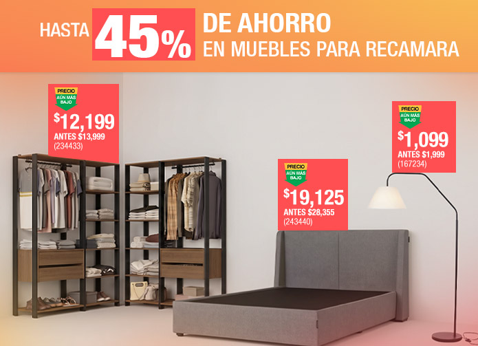 Hasta 45% para renovar tu Recámara