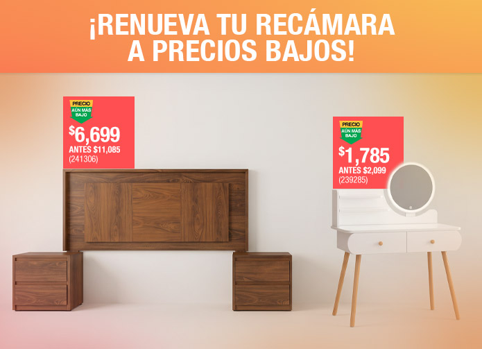 Hasta 45% para renovar tu Recámara