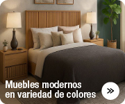 Muebles modernos en variedad de colores