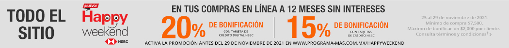 Promociones bancarias HAPPY WEEKEND HSBC 24 NOV