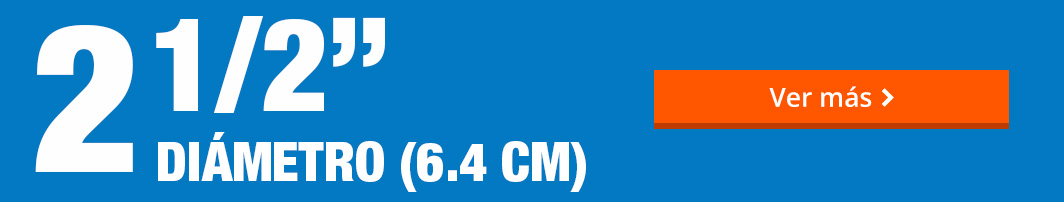 Rectángulo de color azúl con medida 2 1/2 pulgadas Diámetro (6.4cm)