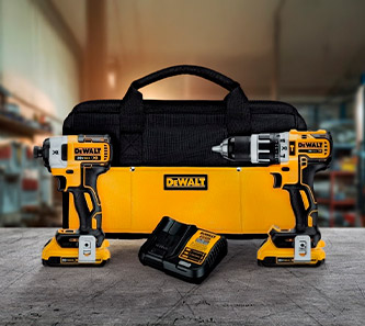 Kit de herramientas DeWalt con rotomarillo, llave de impacto, baterías, cargador y mochila