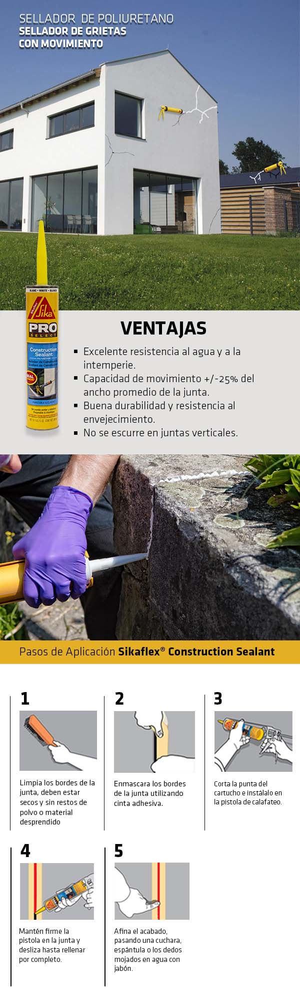 Sellador de Construcción Sikaflex Blanco 300ml - SIKAFLEX