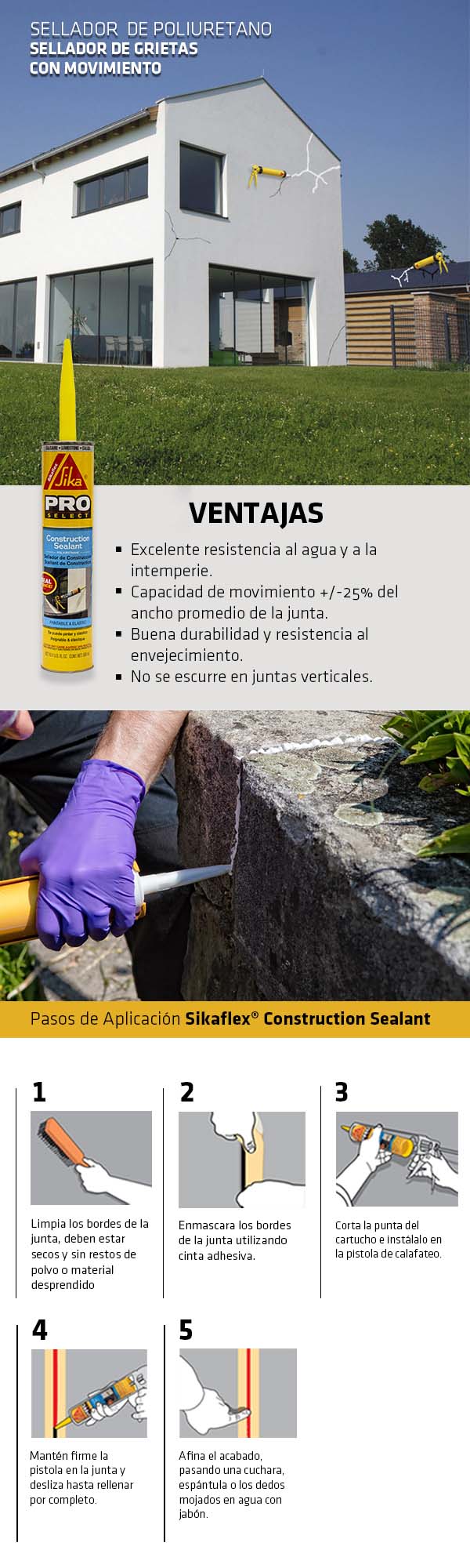 Sellador de Construcción Sika Gris 300ml - SIKAFLEX