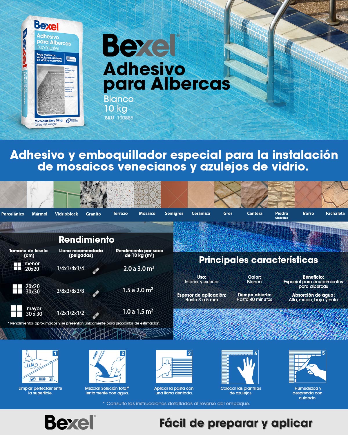 ADHESIVO PARA ALBERCAS BLANCO 10 KG | The Home Depot México