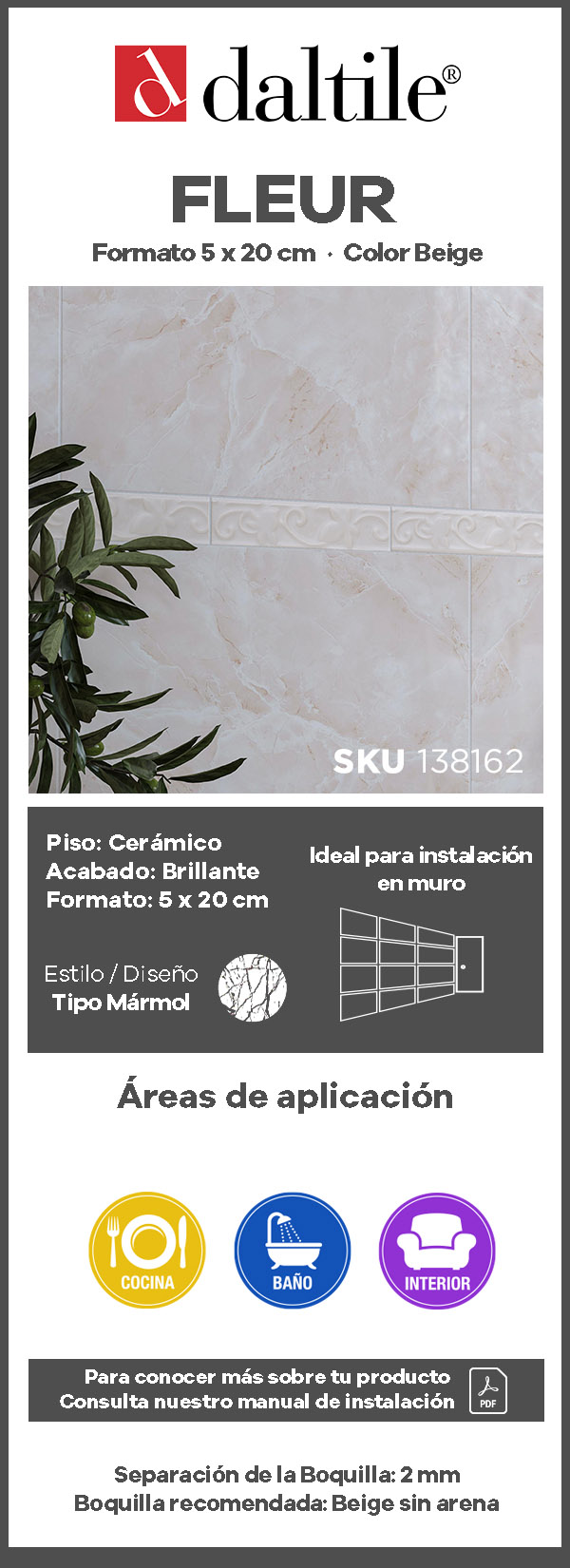 Cenefa Fleur Daltile