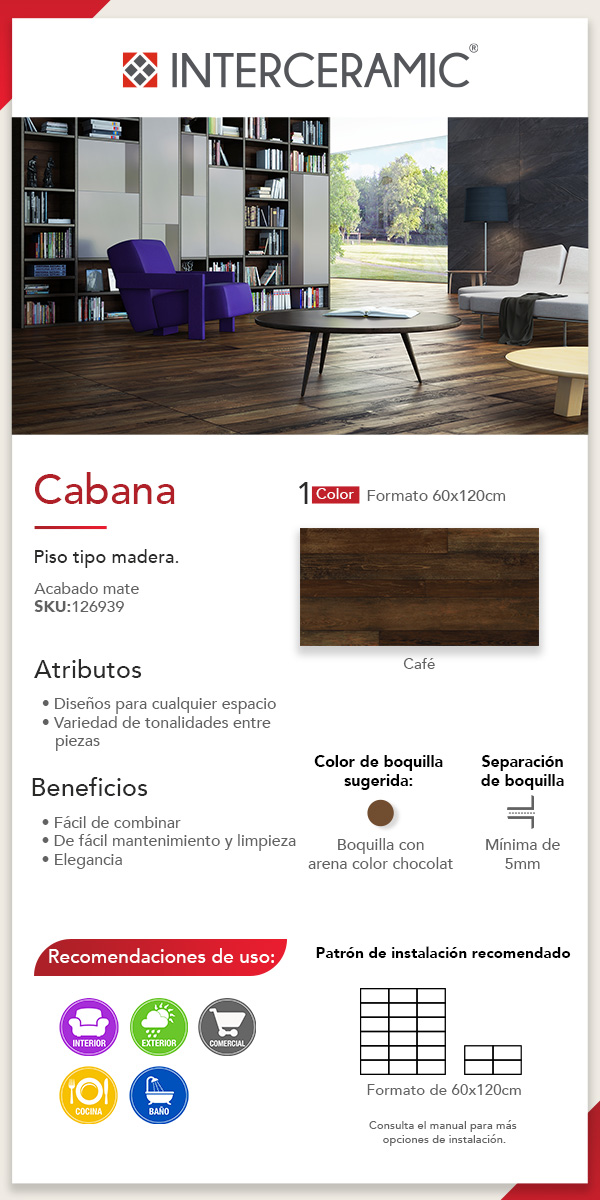 Piso Cerámico Cabana Interceramic
