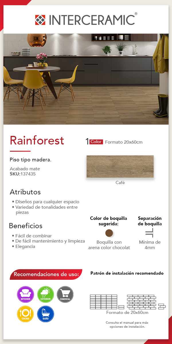 Piso Cerámico Rainforest Café Interceramic
