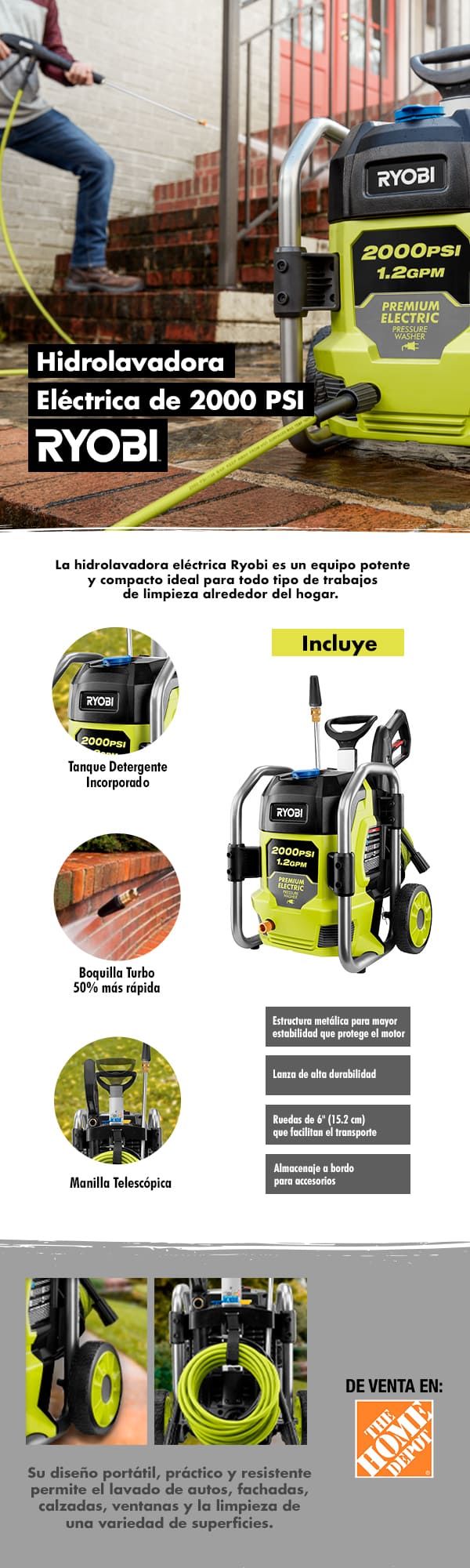Hidrolavadora Eléctrica Ryobi