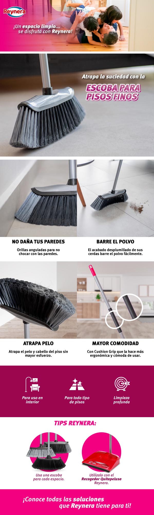 Escoba Pisos Finos Reynera