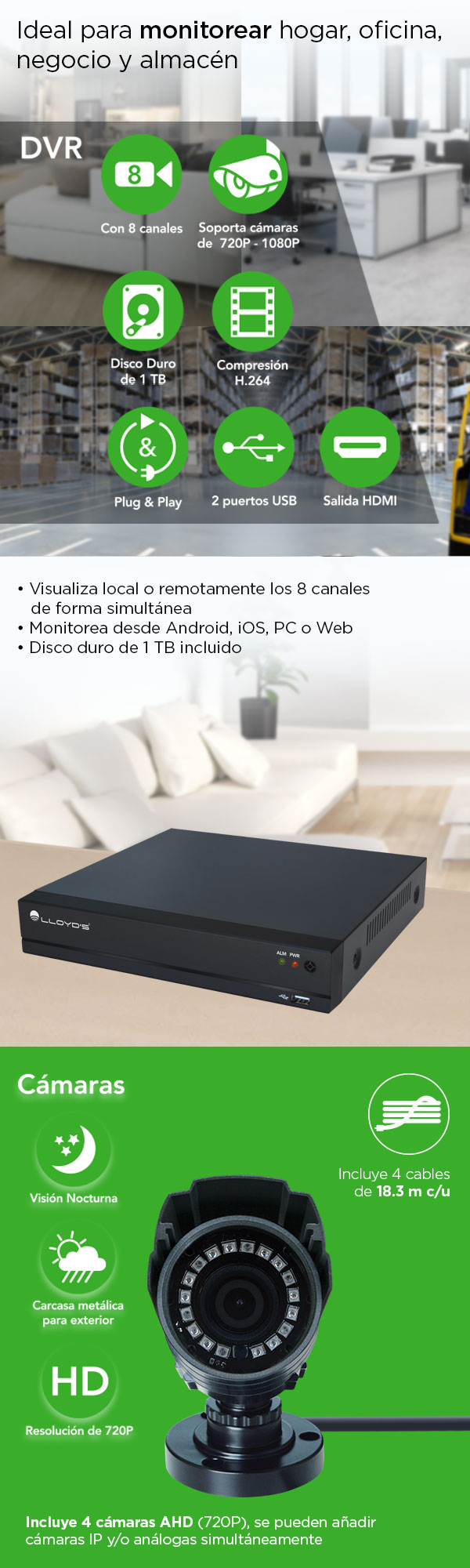 DVR 720P 8 CANALES LC-1138