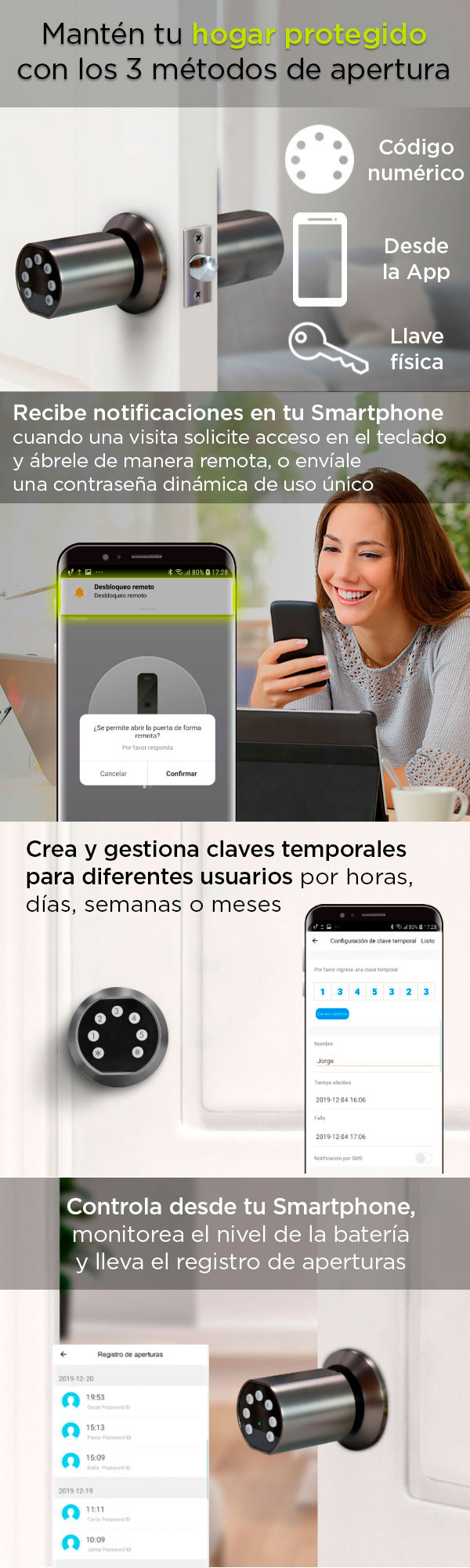 Cerradura Inteligente LLoyd LC-1243 Gris