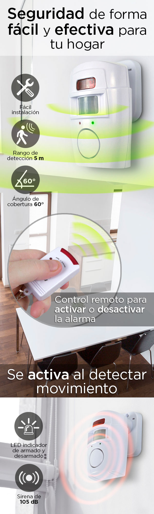 ALARMA CON SENSOR DE MOVIMIENTO | The Home Depot México