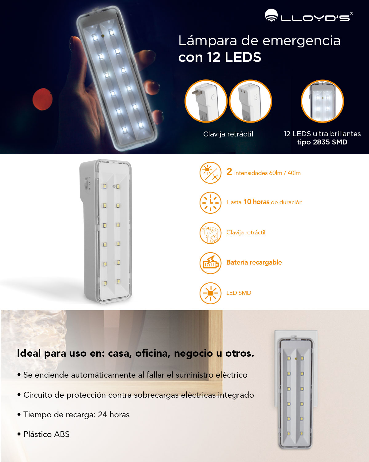 Lampara Emergencia LED Lloyds