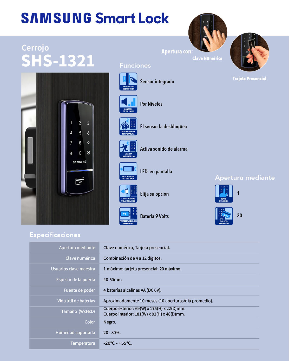 Cerradura Electrónica Samsung SHS1321