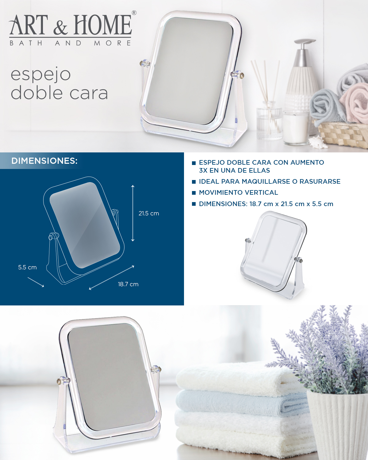 Espejo para Baño Cuadrado Art & Home
