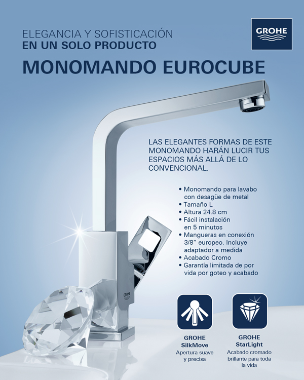 Llave Monomando Eurocube Grohe
