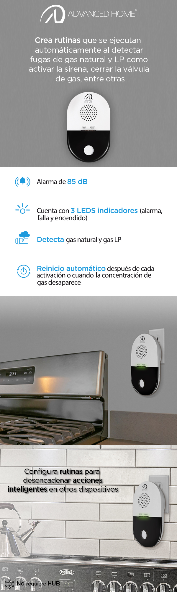 Detector de Gas Inteligente Advanced Home