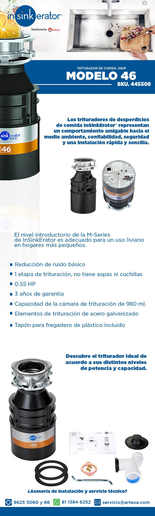 Triturador de Comida Insinkerator Serie M Modelo 46