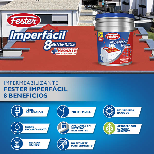 Impermeabilizante Rojo Imperfacil 8 Beneficios FESTER Home Depot México