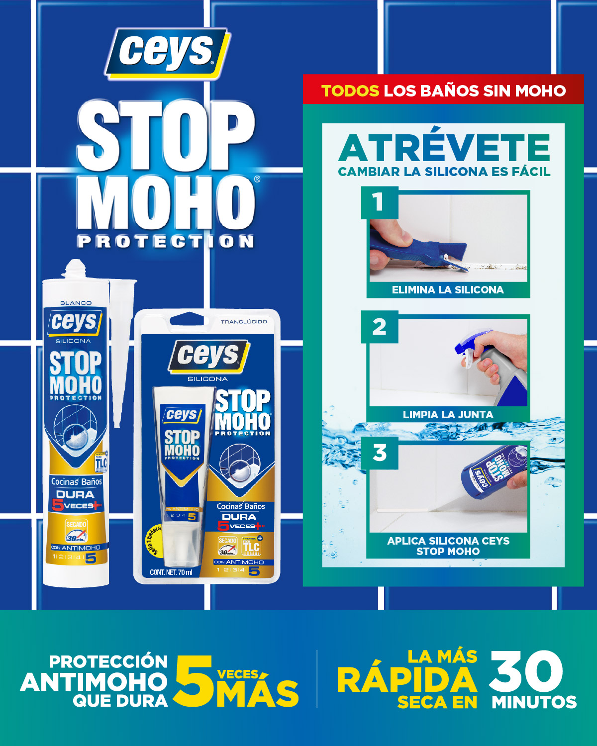 STOP MOHO SELLADOR SECADO XPRESS TRASNPARENTE CARTUCHO 280ML