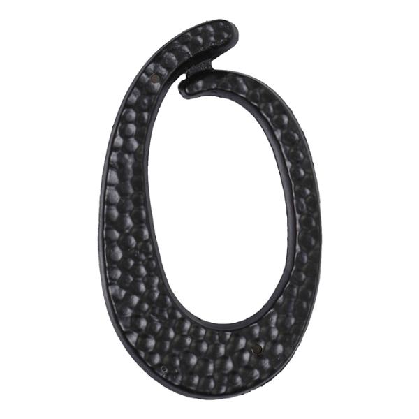 NÚMERO "0" DE ALUMINIO DE 8.89 X 5 CM