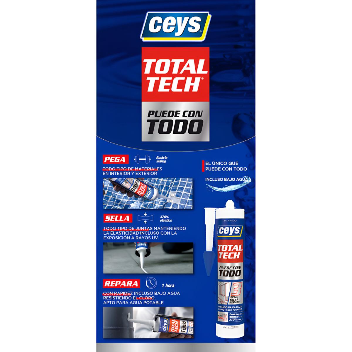 Ceys Total Tech Transparente sellador cartucho 290 ml