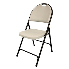 hdx silla plegable beige de resina con estructura de acero